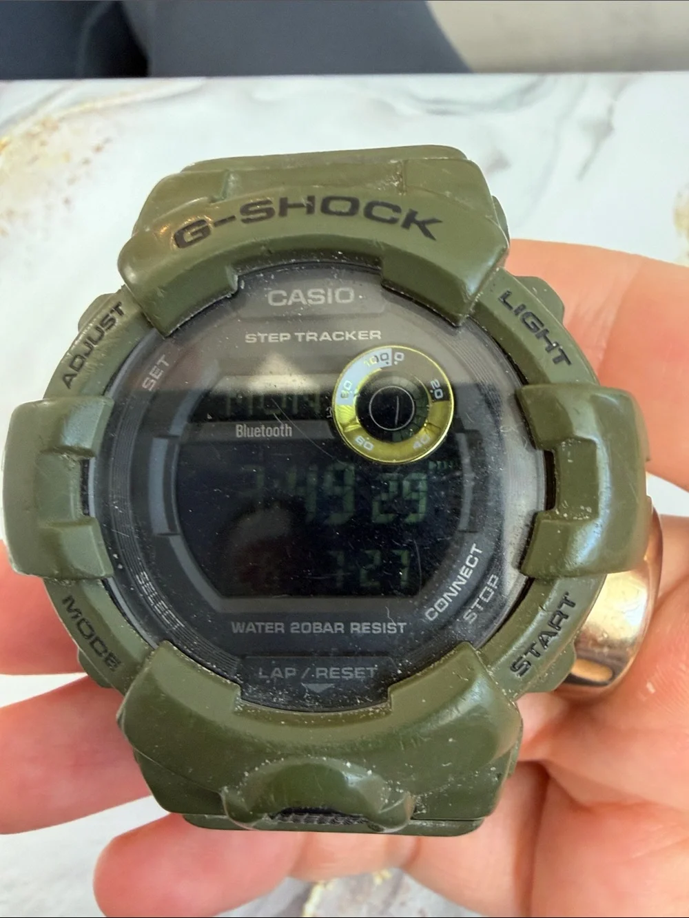 Casio G-Shock GBD-800 Olive Green Bluetooth Step Tracker Digital Watch